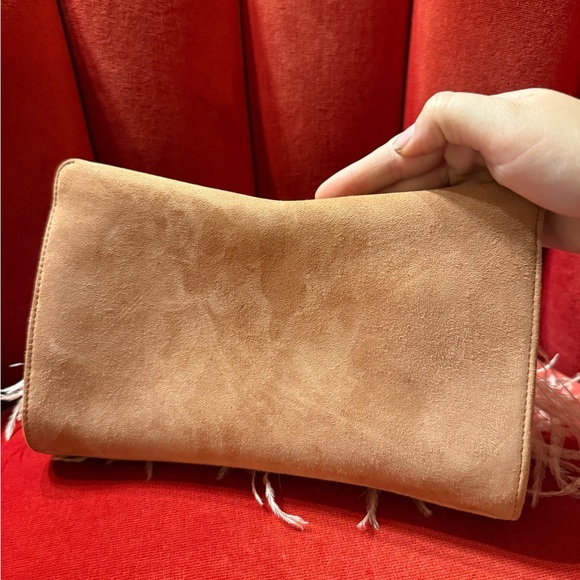 Jimmy Choo Venus Ostrich Feather Suede Clutch - Picture 10 of 11